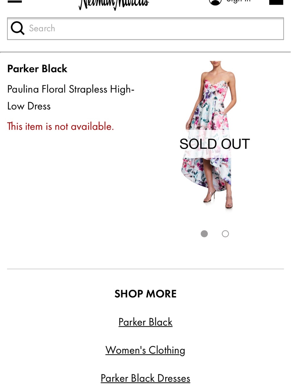 Parker Black Strapless Floral High-Low Dress - Pink Multi